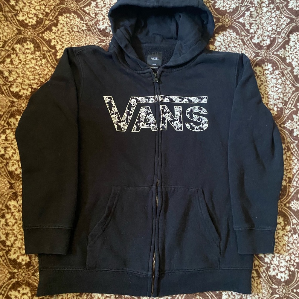 Vans Kids Black Zip-Up Hoodie